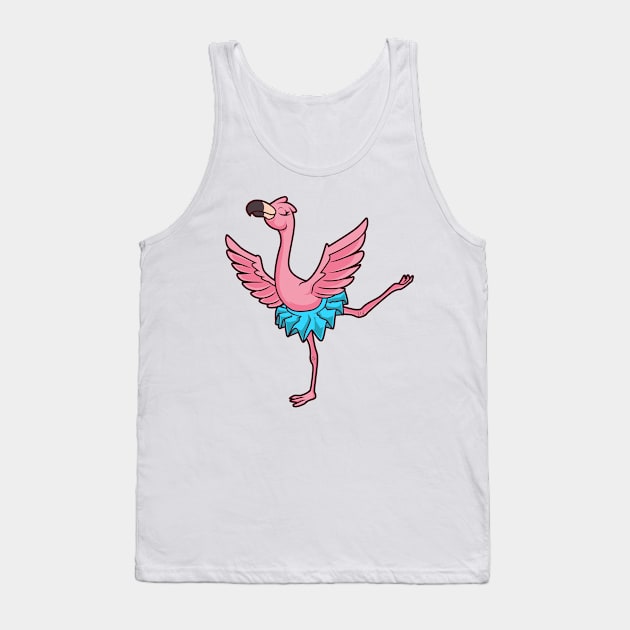 Cartoon flamingo dances ballet - ballerina Tank Top by Modern Medieval Design